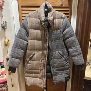 3.1 Phillip Lim Reversible Down Jacket Plaid Wool Green Puffer Coat S M